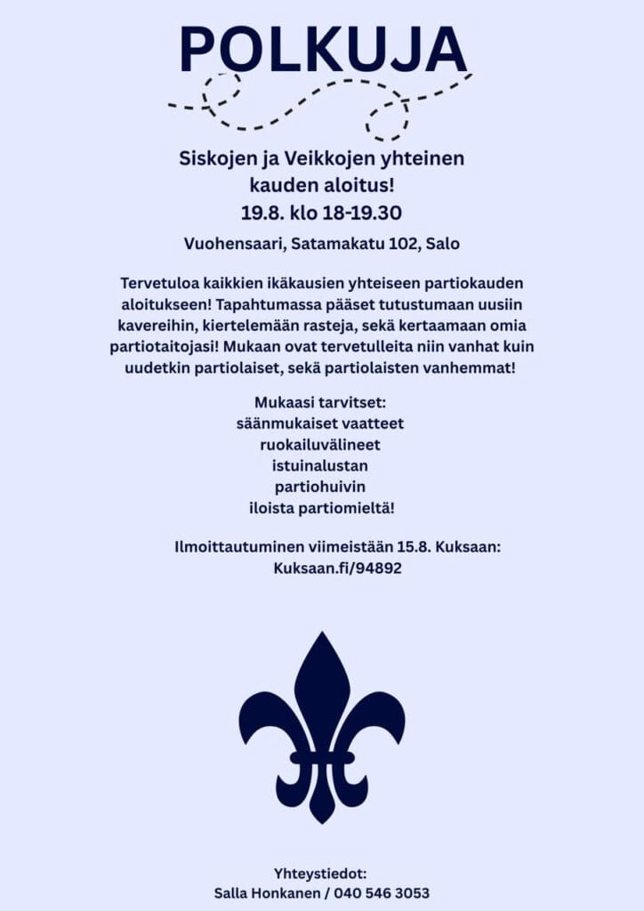 aloitustapahtuma 19.8.2026 - Lue lisää